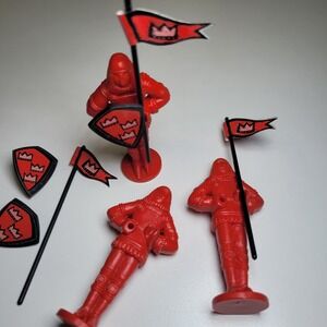 Aristoplay Knights Castle Replacement Parts Red Figures Shields Flags